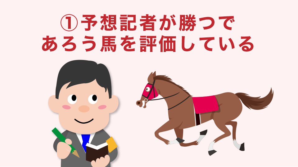 予想記者が勝つであろう馬を評価している