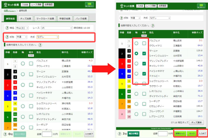 馬券の買い方：ながし02