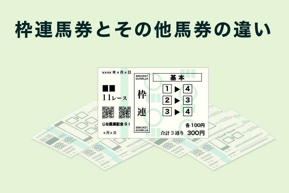 枠連馬券とその他馬券の違い