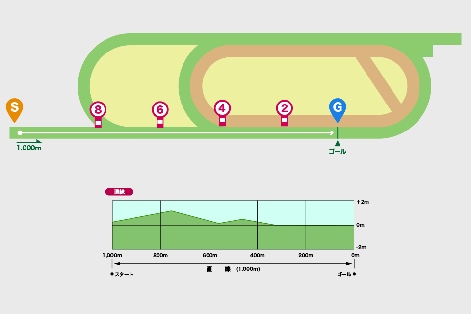 新潟競馬場芝1000mコース図