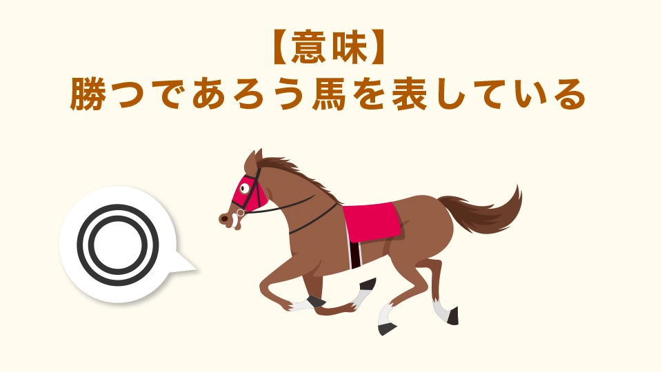 意味：二重丸◎は勝つ馬であろう馬を表している