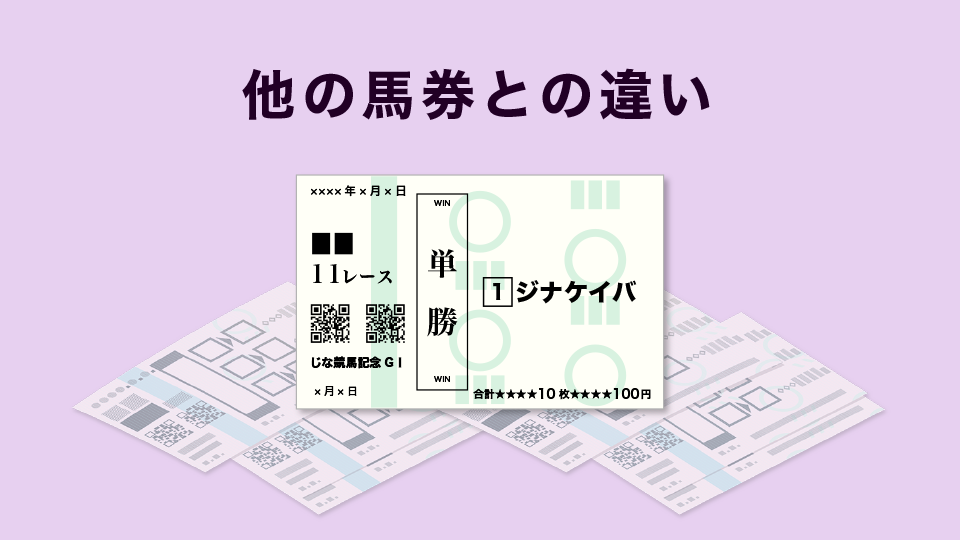 単勝馬券とその他の馬券の違い