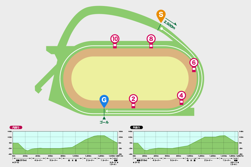 中山競馬場芝2500mの概要・特徴