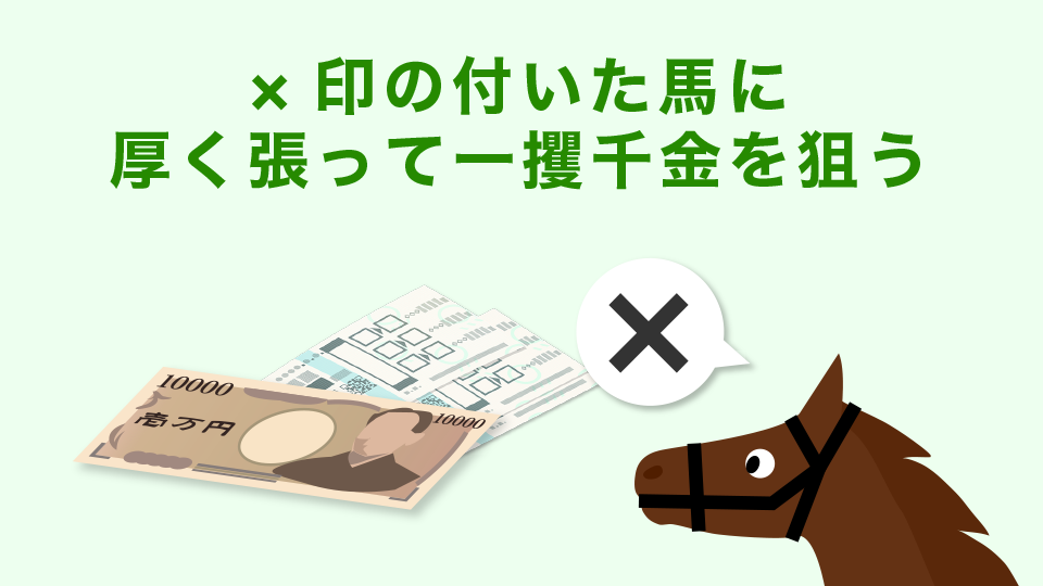 ×印の付いた馬に厚く張って一攫千金を狙う