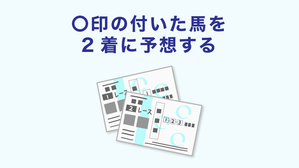 〇印の付いた馬を2着に予想する