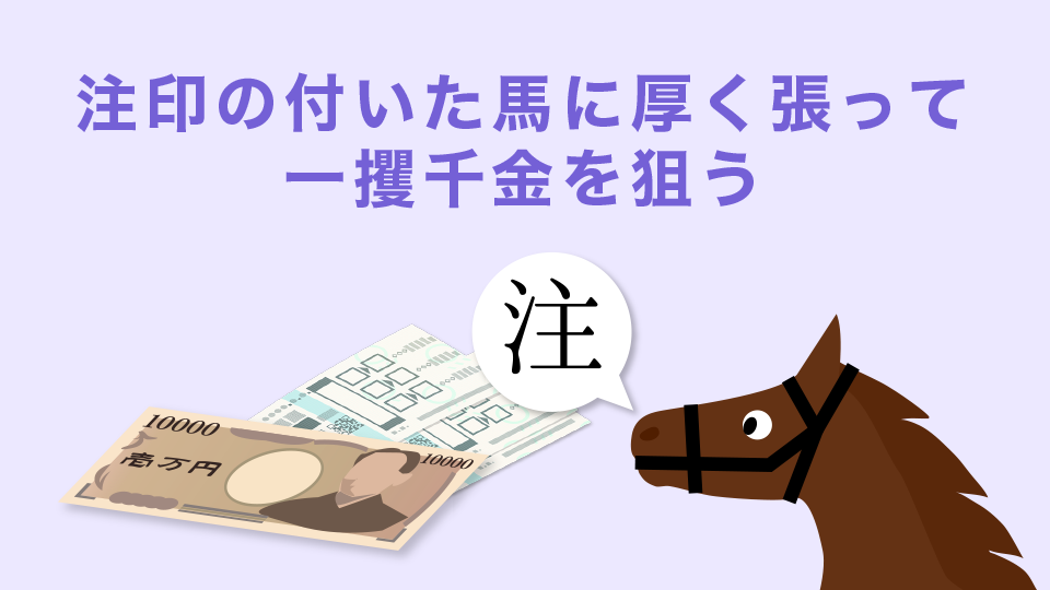 注印の付いた馬に厚く張って一攫千金を狙う