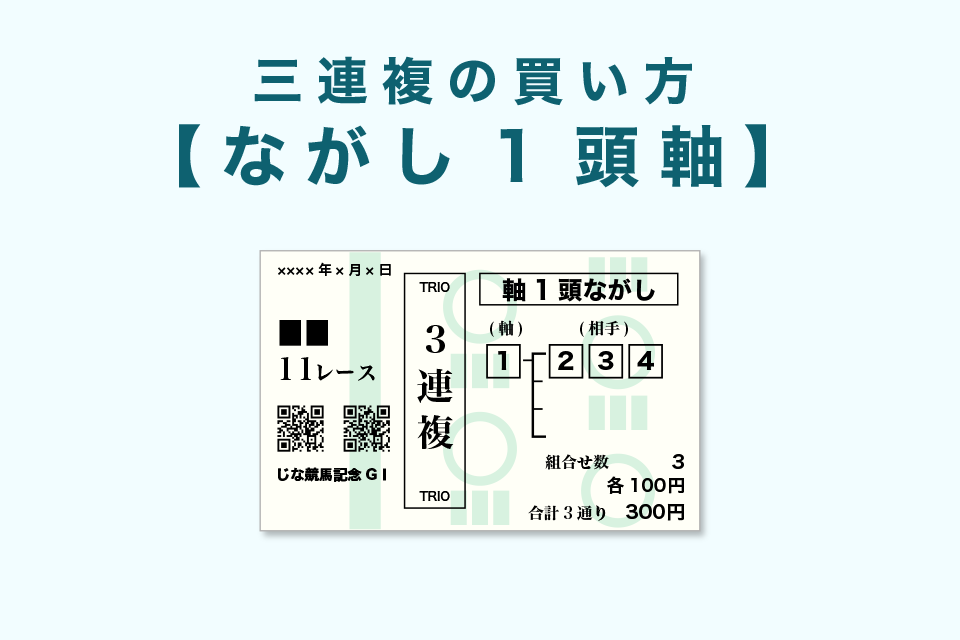 三連複の買い方【ながし1頭軸】