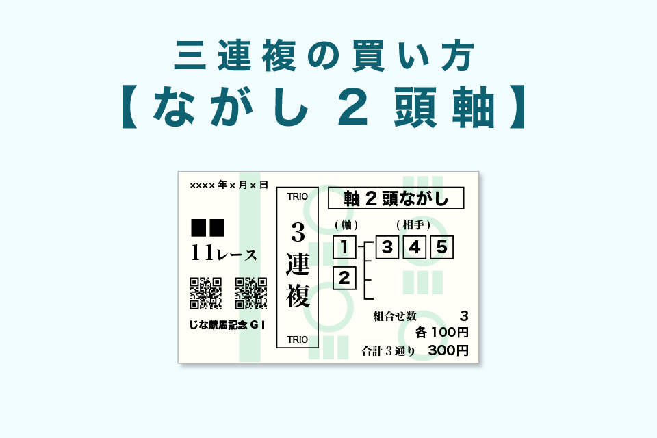 三連複の買い方【2頭軸ながし】