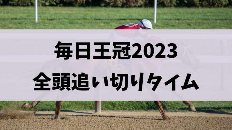 毎日王冠2023追い切り・調教